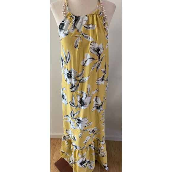 Banana republic yellow maxi dress size 8 - Picture 1 of 9